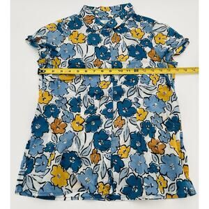 Seasalt Rushmaker Camp Shirt US 6 UK 10 Organic Cotton Floral Coastal Grandma